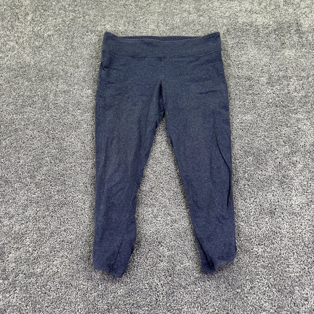 Mossimo Supply Co. Leggings Womens L Blue Cropped Mid Rise Elastic Waist Stretch